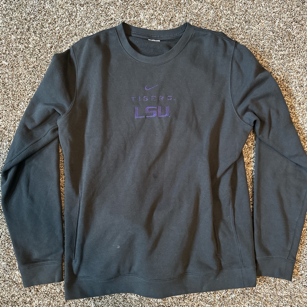 Nike Black and Purple Crewneck Sweater